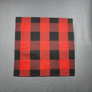 Pottery Barn Buffalo Check Plaid Pillow Cover Square 24x24 Red Black 100% Cotton